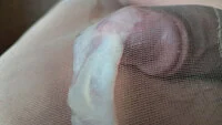 Man in nylon pantyhose cumming under them - Image # 8