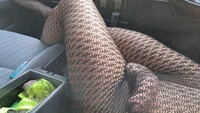 Guy wearing sexy tights cumming in the car - Image # 3