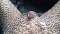 Guy wearing sexy tights cumming in the car - Image # 4