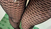 Big cock man cumming hard through black netlike tights in the bath - Image # 12