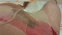 In pantyhose cumshot in the bath - Image # 5
