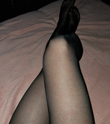 Yummy black pantyhose legs - Image # 2