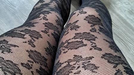 Man teases with his legs in sexy black tights - Image # 3