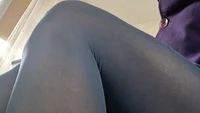 Guy sissy in blue tights is jumping on the sofa - Image # 4